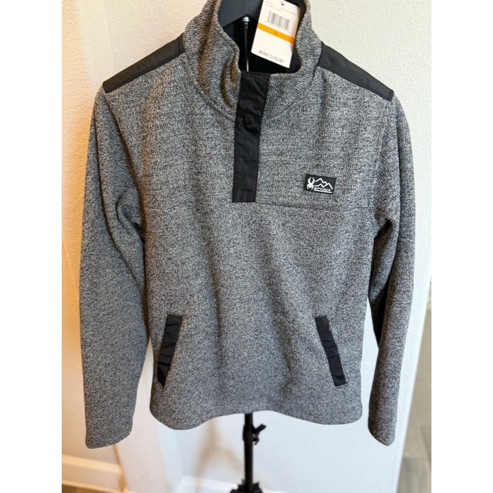 Spyder Charcoal Heather Men's Quarter-Zip Pullover S